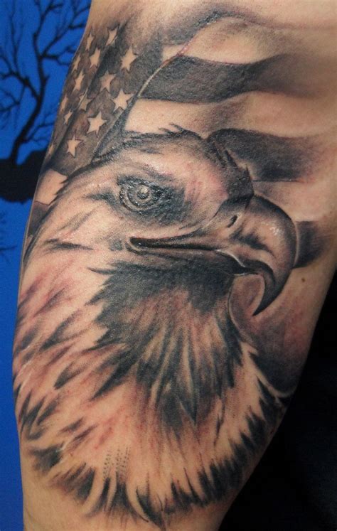 American Eagle Flag Tattoo Designs Patriotische Tattoos, Head Tattoos ...