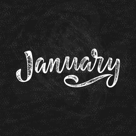 Handwritten names of months: January. Calligraphy words for calendars and organizers. vector il ...