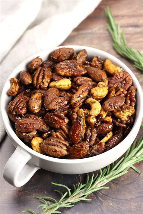 Savory Rosemary Roasted Mixed Nuts - The Toasty Kitchen