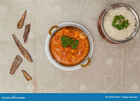 Jhinga Rashun Masala or Prawn Curry Garvy with White Rice Served in a ...