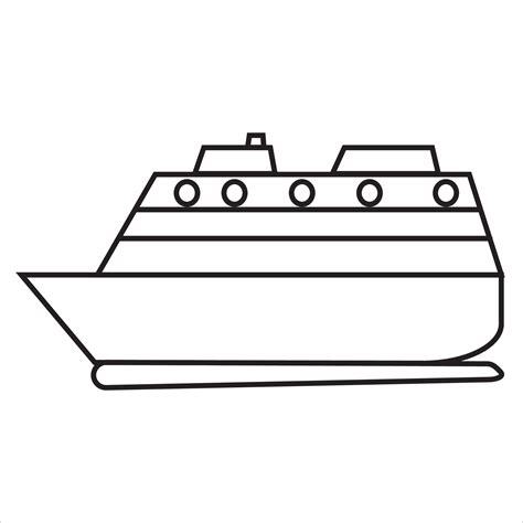 Vector, Image of cruise ship, Black and white color, with transparent background 20436346 Vector ...