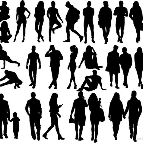 People Silhouettes Photoshop Brushes | Silhouette people, Vector illustration people, Silhouette ...