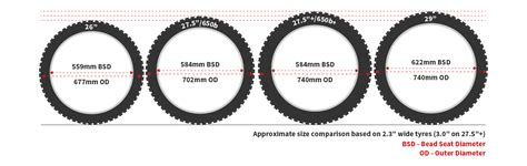 Mountain Bike Tire Size Chart