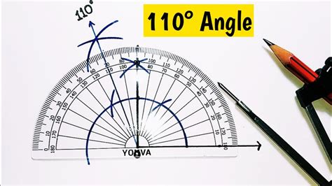 how to construct 110 degree angle using compass | 110° angle | 110 डिग्री का कोण - YouTube