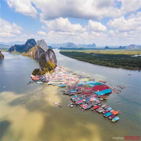 - Aerial of Ko Panyi fishing village, Phang Nga bay, Thailand | Royalty ...