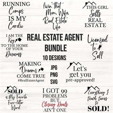 Real Estate Bundle Realtor Bundle Realtor Sayings Funny Realtor Cut File Real Estate Agent Sell ...