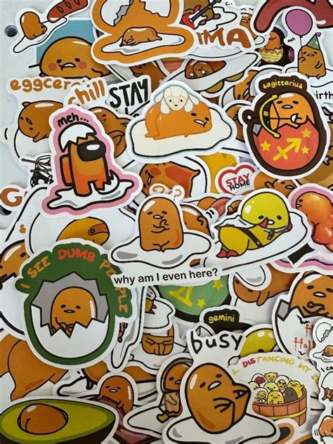 Gudetama Stickers 25 Random Pieces Lazy Egg - Etsy