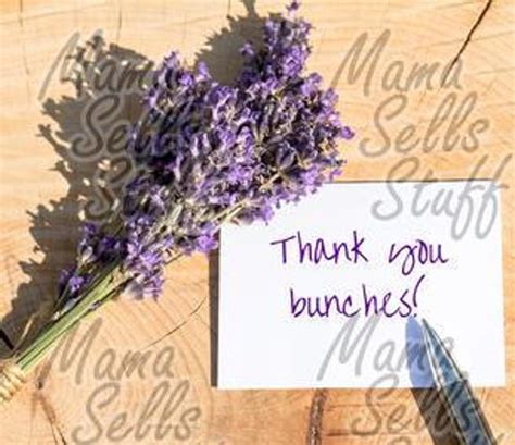 Thank you Bunches Flowers Bouquet Thank you card for goodie | Etsy