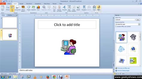 Microsoft PowerPoint 2010 Insert Clip Art and Picture - YouTube