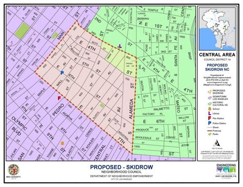 Skid row Los Angeles map - Map of skid row Los Angeles (California - USA)