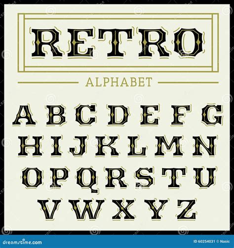 Vintage Font Set Stock Vector - Image: 60254031