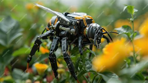 Premium Photo | Shot of robotic bee pollinators emulating natural ...