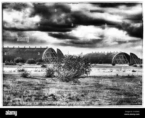 Hardened aircraft shelters on the former USAF Cold War base, Woodbridge, Suffolk, England Stock ...