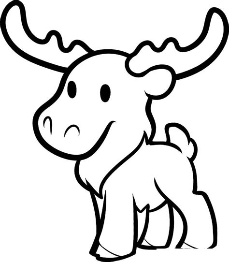 Moose Coloring Pages Baby Moose - Free Printable Coloring Pages