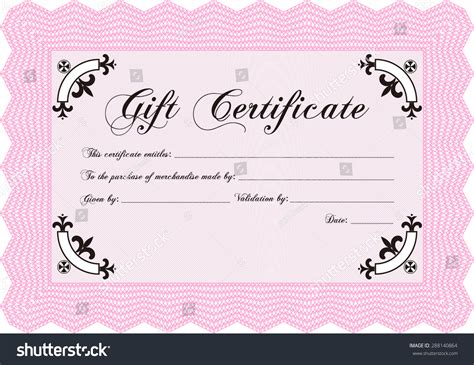 Gift Certificate Template Border Framecomplex Background Stock Vector ...