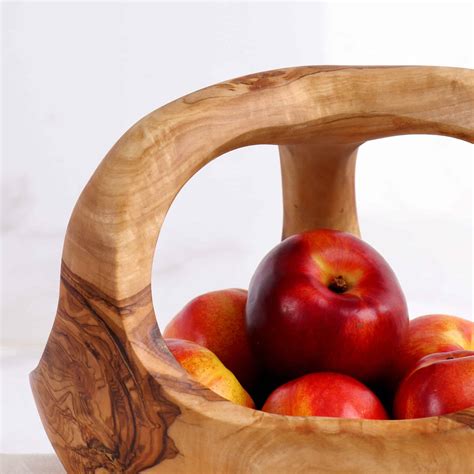 Wooden Fruit Basket with Wood Handle - Artisraw