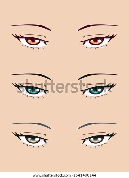 Set Hazel Grey Turquoise Anime Eyes Stock Vector (Royalty Free ...