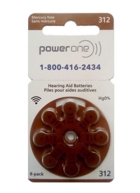 PowerOne Hearing Aid Batteries, Size 312, Box Of 80, $27.99