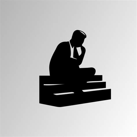 Silhouette of Very sad man alone on white background, Depressed young ...