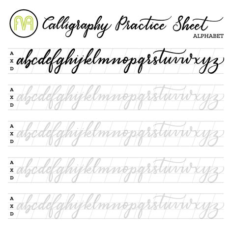 Calligraphy Practice Sheets Printable Free - Customize and Print