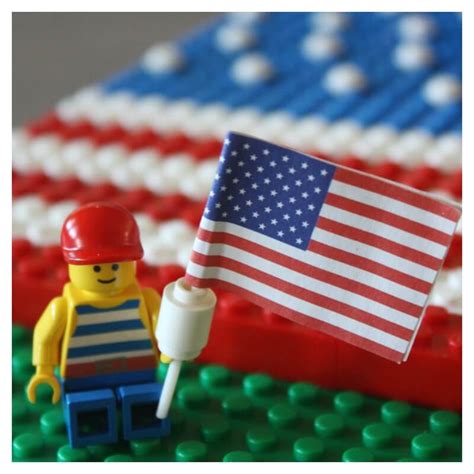 Lego American Flag Patriotic Flag Activity for Kids