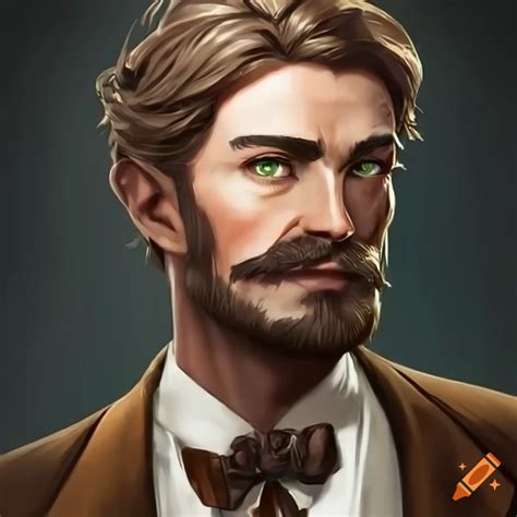 Portrait of a distinguished gentleman with brown hair and a goatee