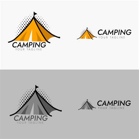 Premium Vector | Camping logo template with different color