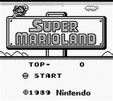 Super Mario Land - Nintendo Game Boy - Artwork - Title Screen