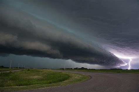 Shelf Cloud And Lightning Photograph by Jennifer Brindley