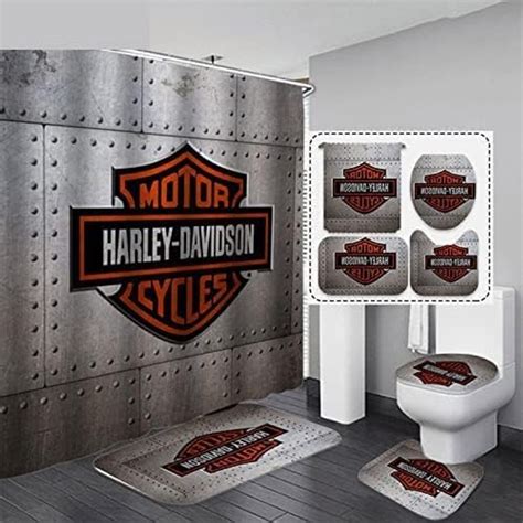 Harley Davidson Motorcycle Bathroom Decor Set NAIA457 – GladysClothing ...