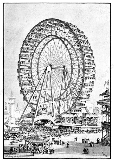 Chicago World Fair ferris wheel, 1893 - Stock Image - C013/9106 - Science Photo Library