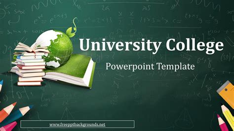 University College Powerpoint Templates - Education, Google Slides, Green