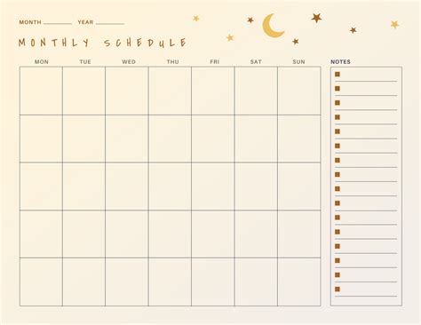 Monthly schedule planner customizable weekly planner template ...