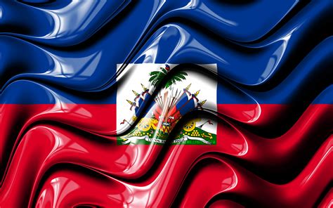 Download wallpapers Haitian flag, 4k, North America, national symbols, Flag of Haiti, 3D art ...