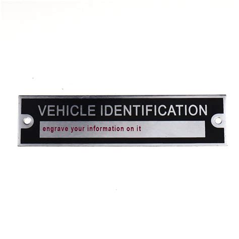 Buy Custom Engraved Aluminum Vehicle Identification Plate Serial Tag VIN Plate Cargo Utility ...