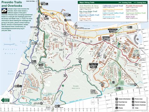 Presidio Trail and Overlook Map - Presidio San Francisco California ...