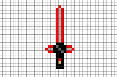 Kylo Ren's Light Saber Pixel Art | Pixel art grid, Pixel art, Pixel art ...