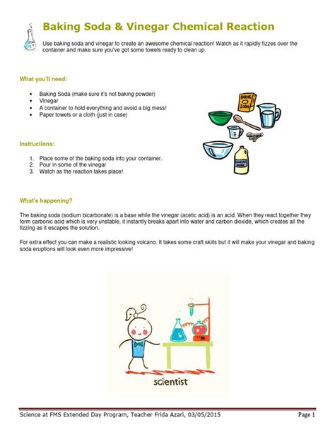 Baking Soda - Vinegar Volcano | PDF