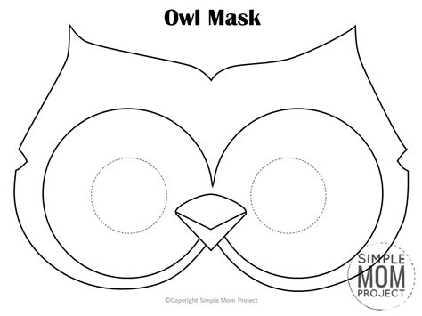 an owl mask is shown with the outline