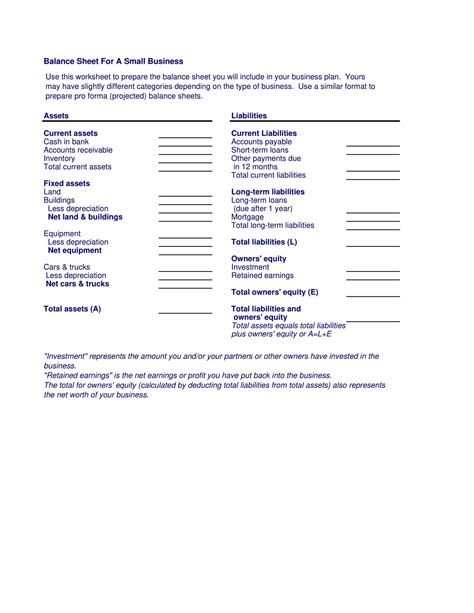 Free Printable Classified Balance Sheet Templates [Excel, PDF] Example