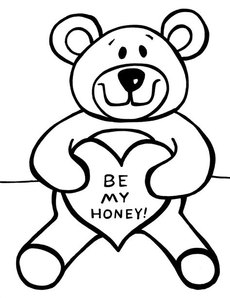 Teddy Bear Valentine Coloring Pages