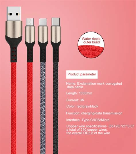 Usb Type C Fast Cable 3a Charging Quick Charge Charger Cable To Type C ...