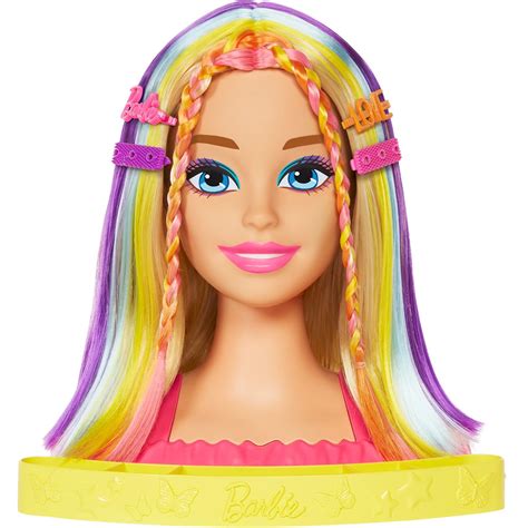 Barbie Totally Hair Neon Rainbow Deluxe Styling Head