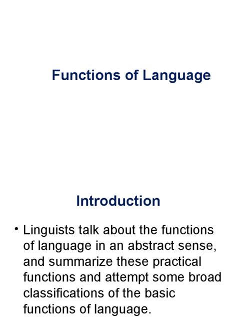 Functions of Language | PDF