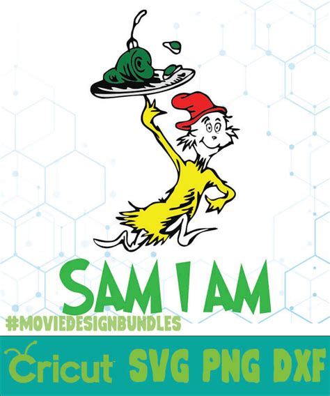 SAM I AM DR SEUSS CAT IN THE HAT QUOTES SVG, PNG, DXF - Movie Design Bundles