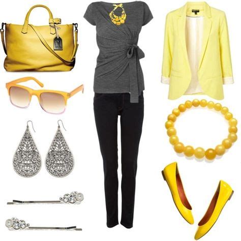 Yellow and gray outfit. can easily be reworked to fit a plus sized diva. | Fashion, My style, Style