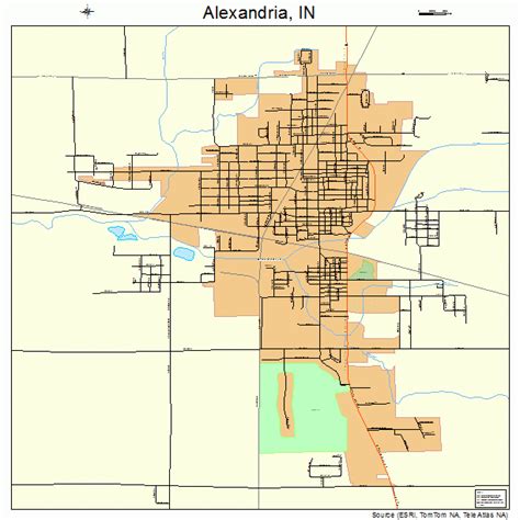 Alexandria Indiana Street Map 1800910