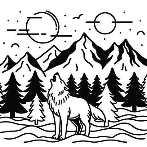 Geometric wolf coloring page Lulu Pages