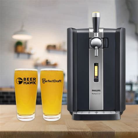 Perfect Draft Beer Keg Machine And Two Glasses By Beer Hawk | notonthehighstreet.com