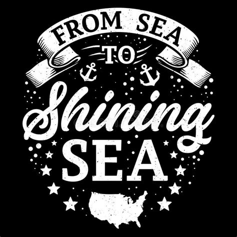 American Typography Quote, from Sea To Shining Sea, Usa Map Stock ...